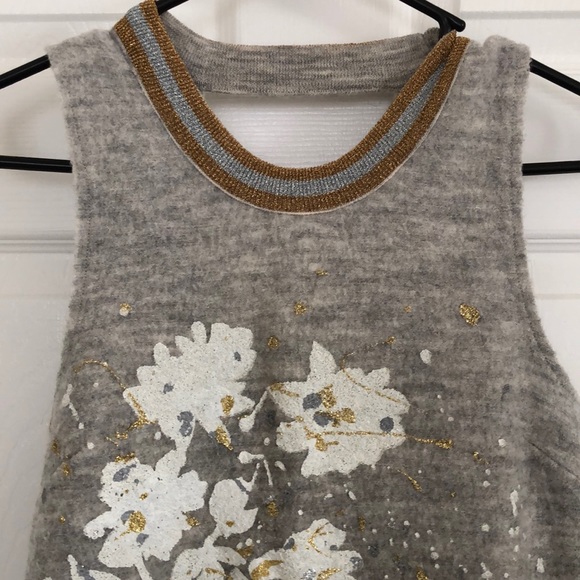 Anthropologie Afterlight Gray Wool and Gold Dress - Picture 4 of 5